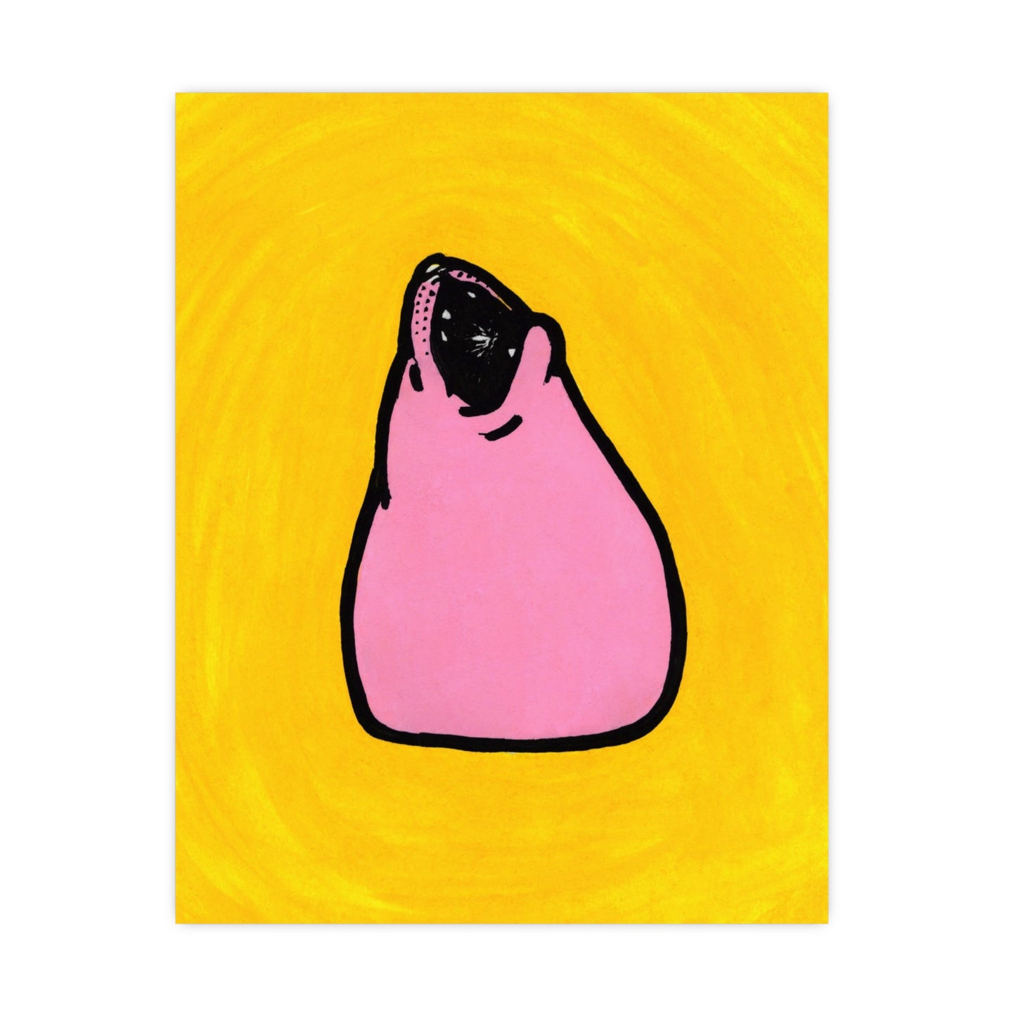 Abstract Pink Creature Poster — Cute Minimalist Wall Art (Vertical & Horizontal Matte)