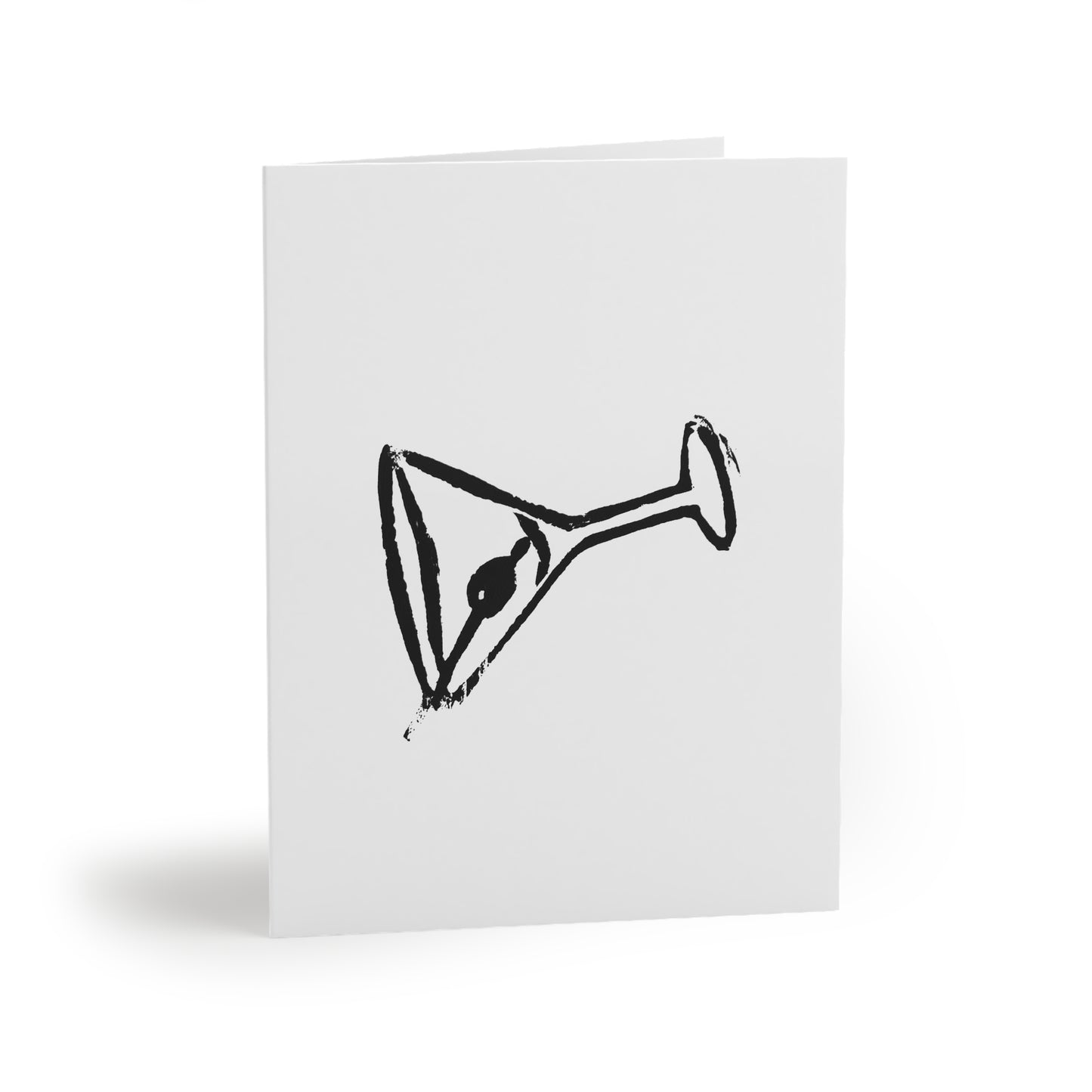 Martini Sketch Greeting Cards — Blank Cocktail Note Cards (8/16/24 pcs)