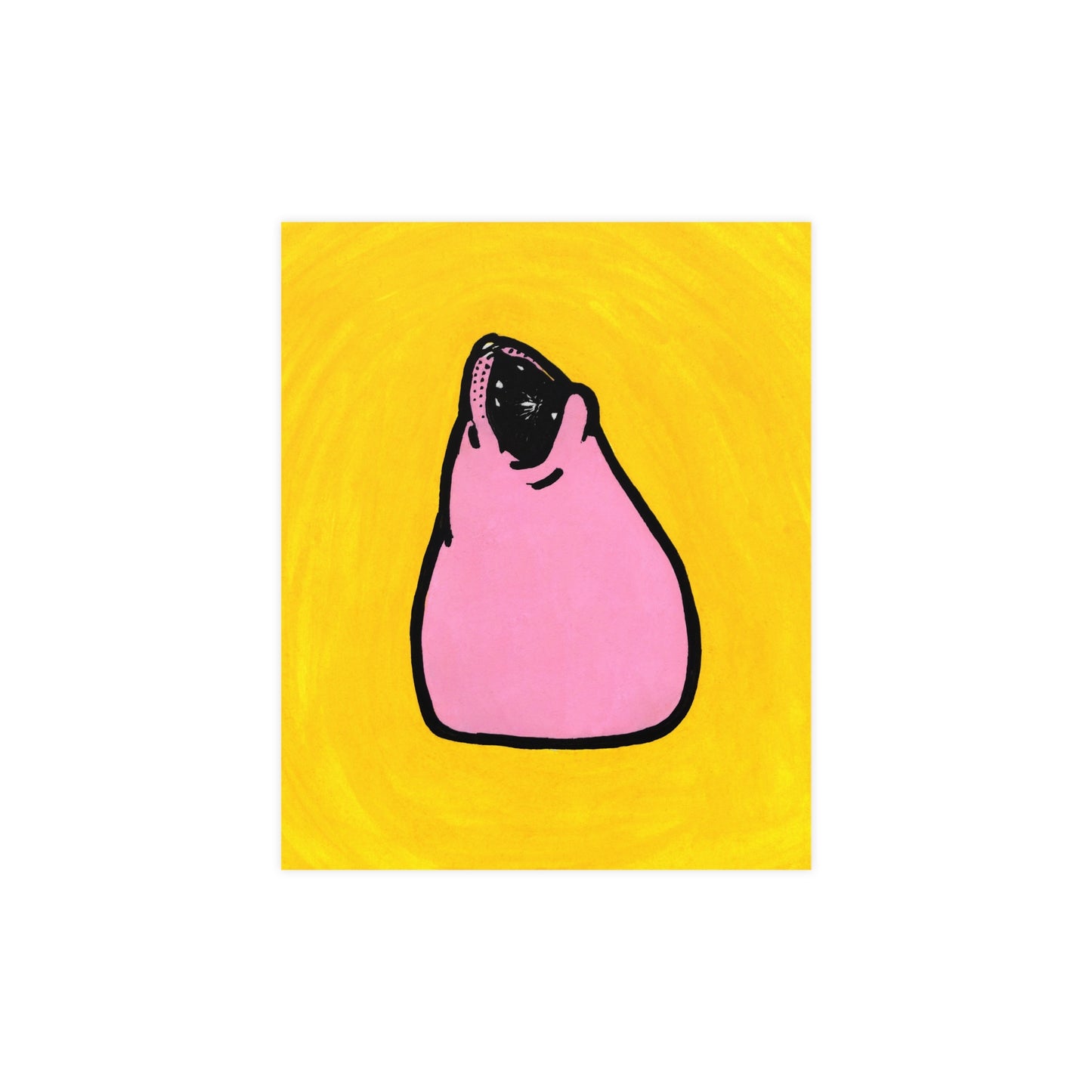 Abstract Pink Creature Poster — Cute Minimalist Wall Art (Vertical & Horizontal Matte)