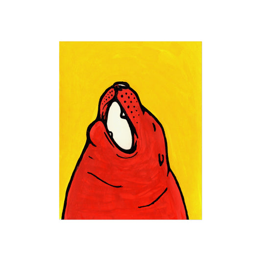 Red Seal Abstract Art Poster — Bold Minimalist Animal Print