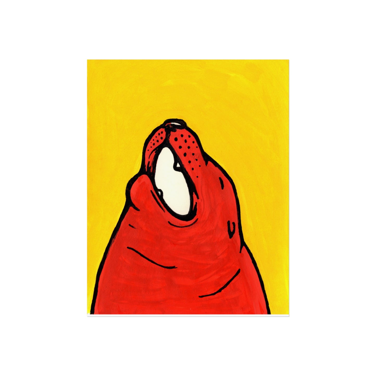 Red Seal Abstract Art Poster — Bold Minimalist Animal Print