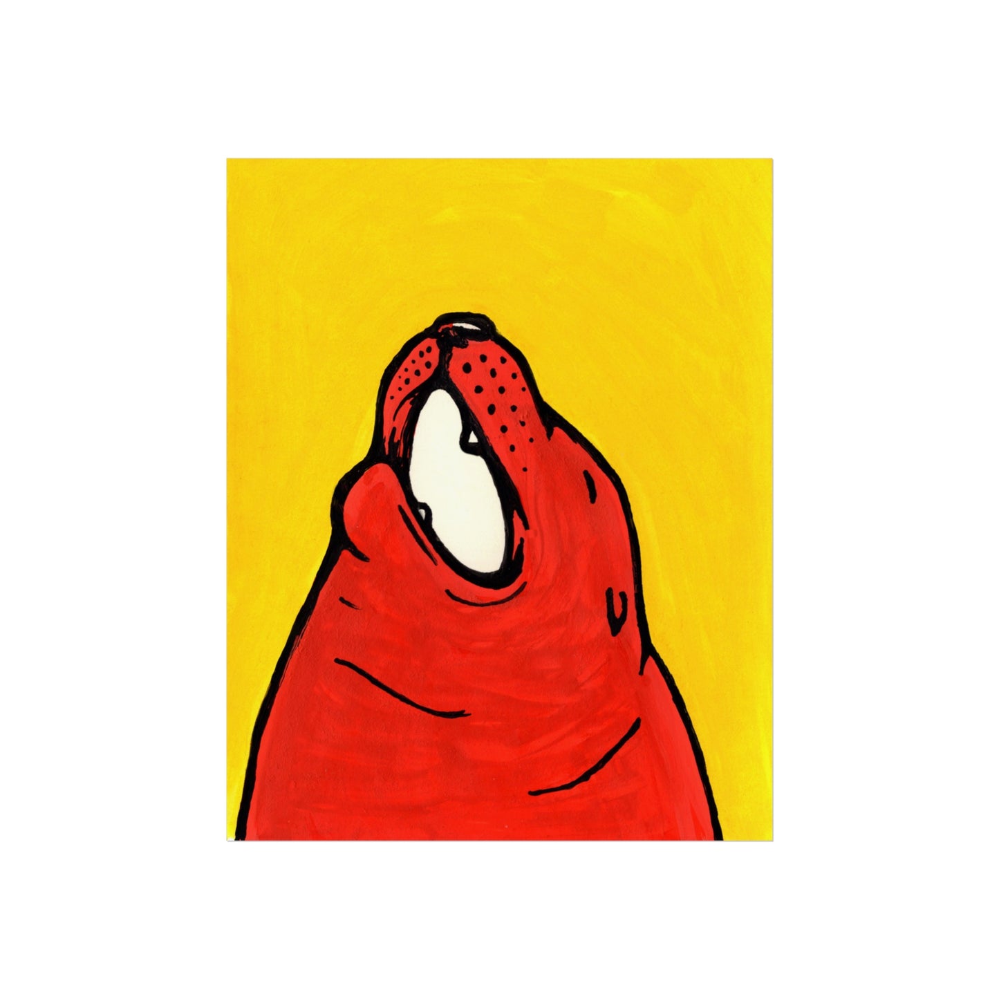 Red Seal Abstract Art Poster — Bold Minimalist Animal Print